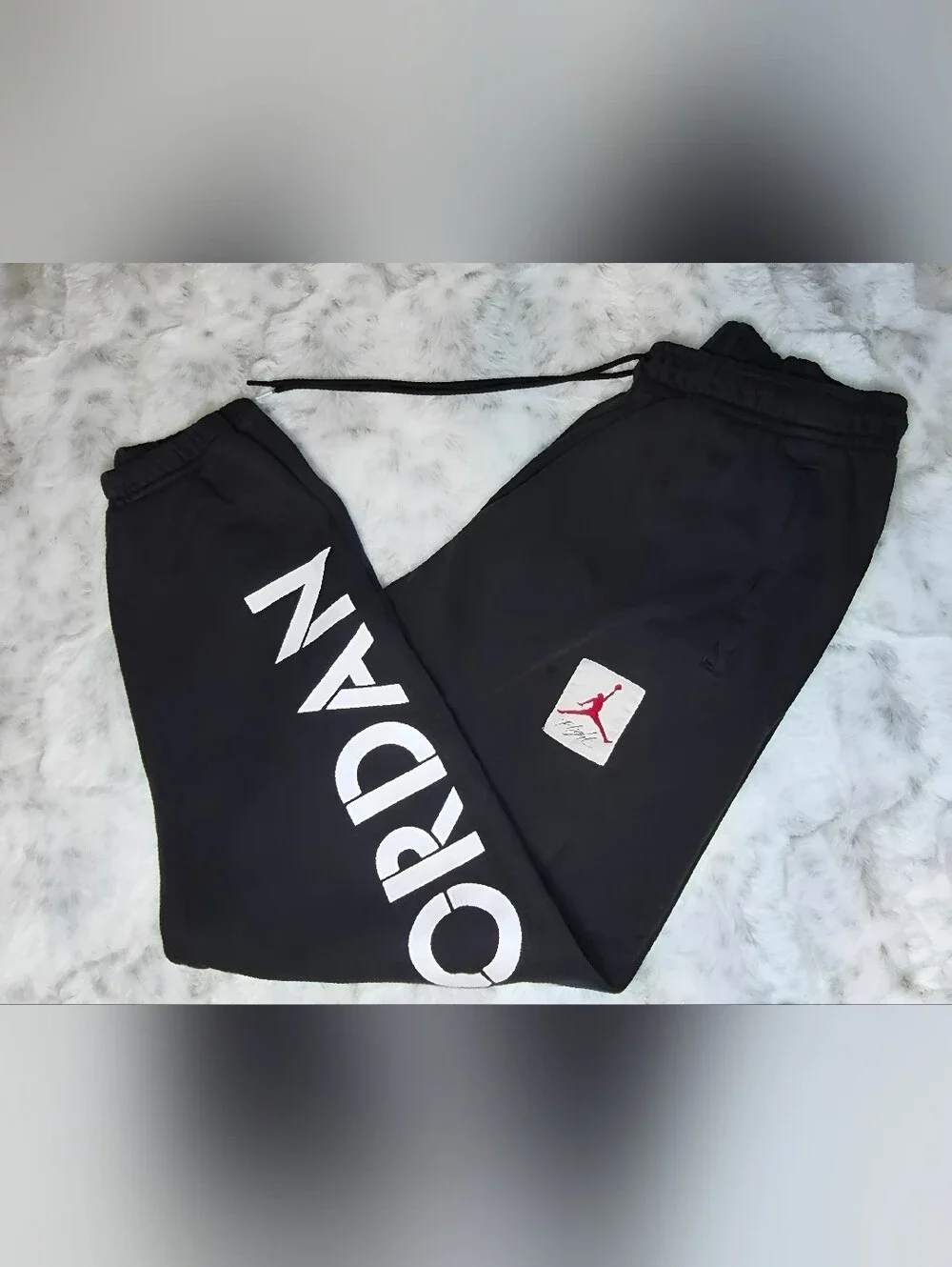 Jordan Black Sweatpants with White AIR JORDAN Side Logo